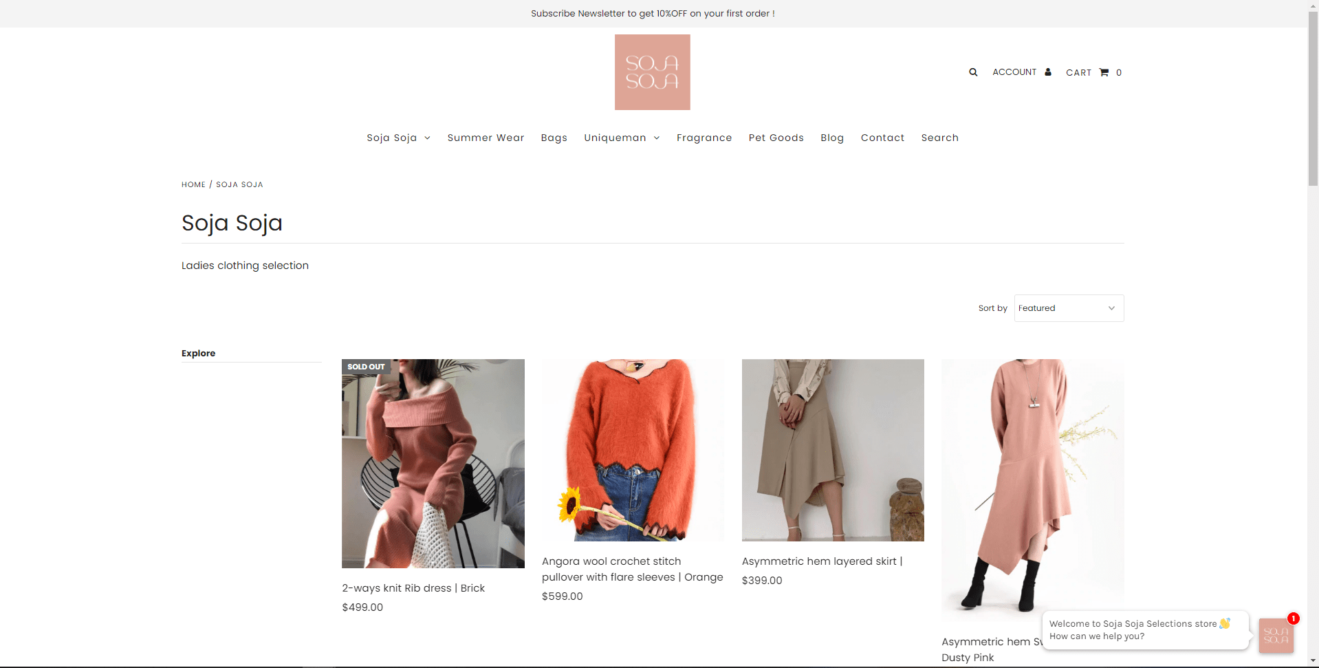 SojaSoja: Ecommerce Website